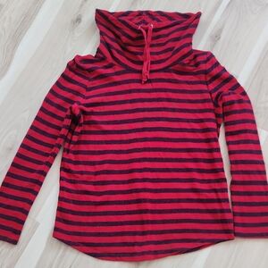 Chaps Red and Navy Cowl neck shirt